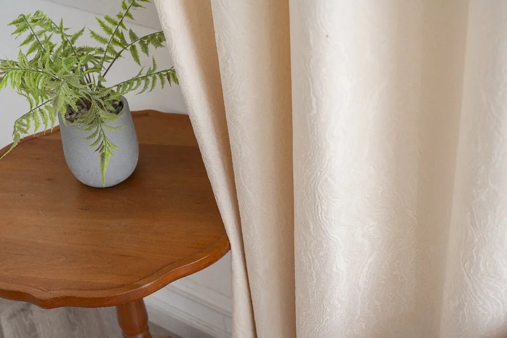 Draperie opaca DUNES VELVET 140x250 cm, crem Agatat: Inele metalice
