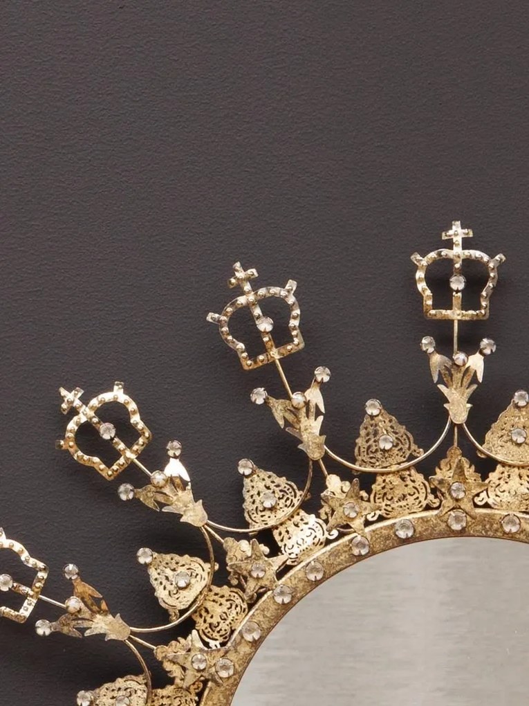 Oglinda de perete, din metal, D48cm, Crown