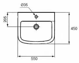 Lavoar suspendat Ideal Standard Tempo 55 cm