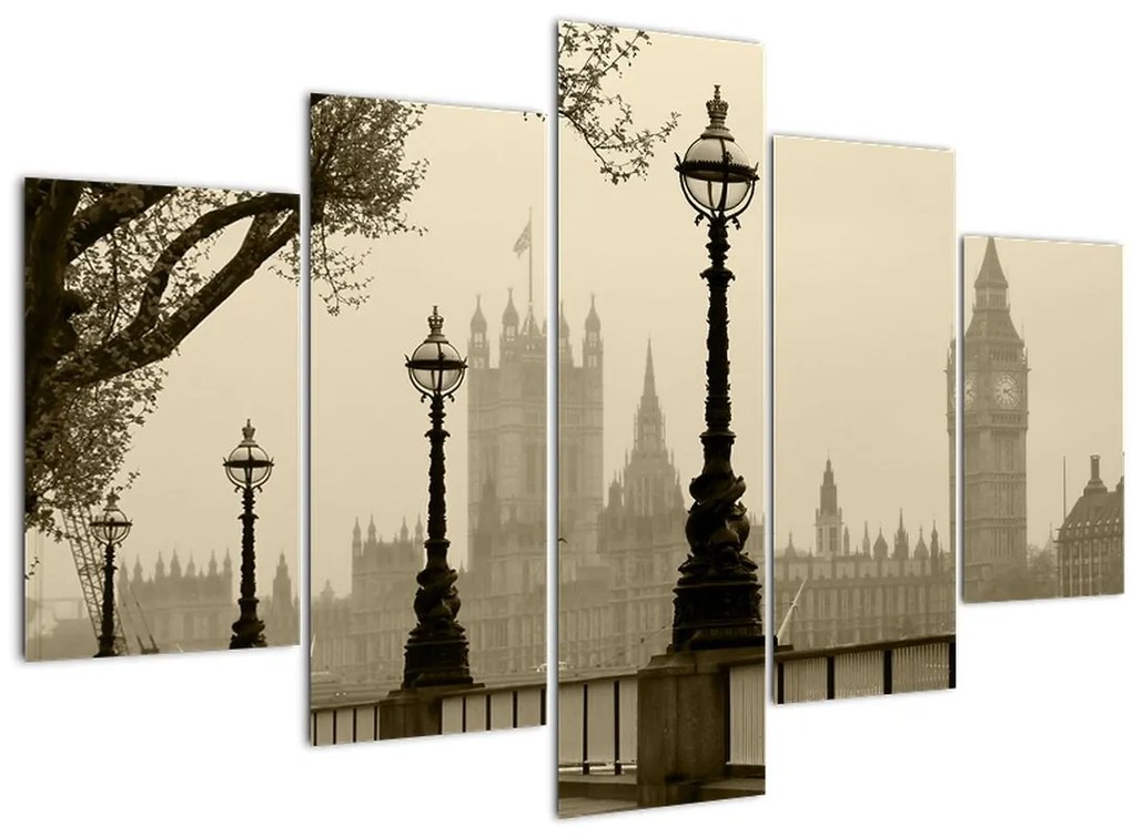 Tablou - Londra în ceață, Anglia (150x105 cm)