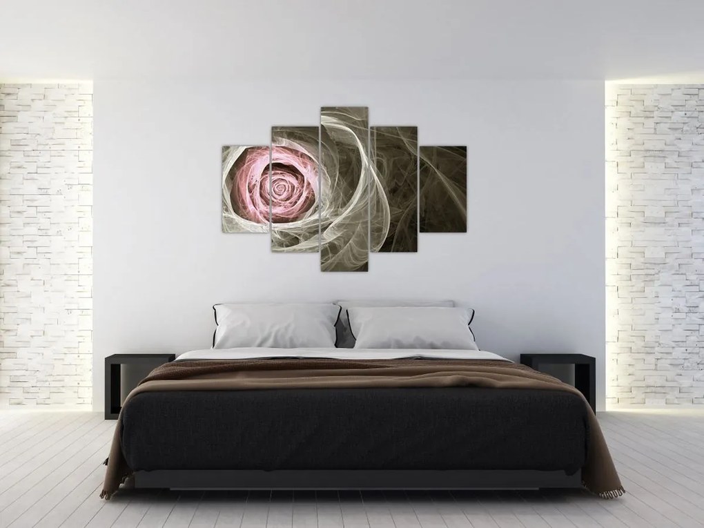 Tablou - Abstract trandafir roz deschis roz (150x105 cm)