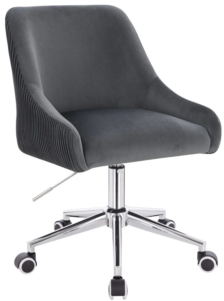 HR920K Scaun Grafit din Catifea cu Bază Cromata
