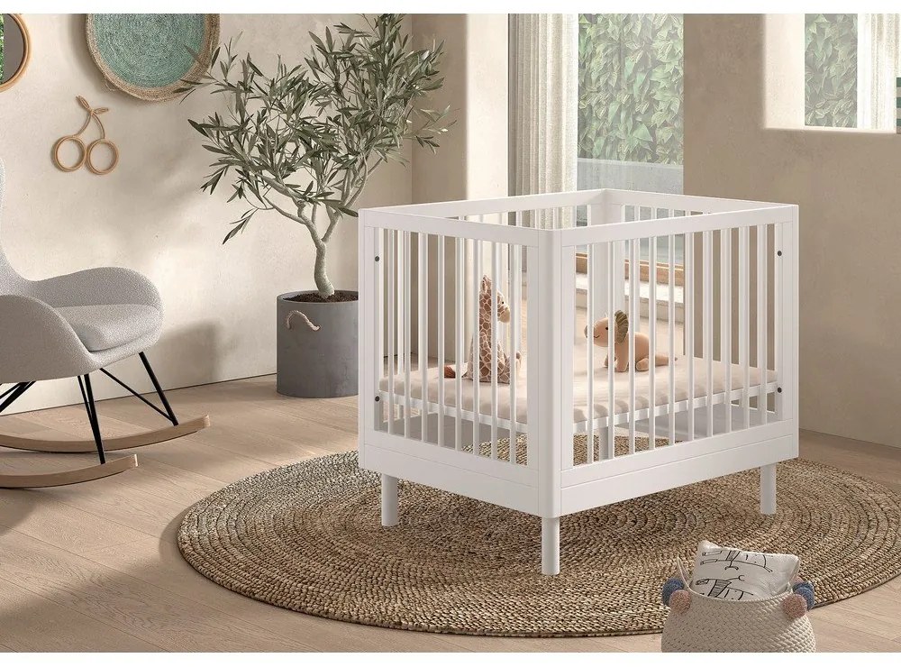 Țarc pentru copii alb din lemn de fag 95x75 cm Forrest – Vipack