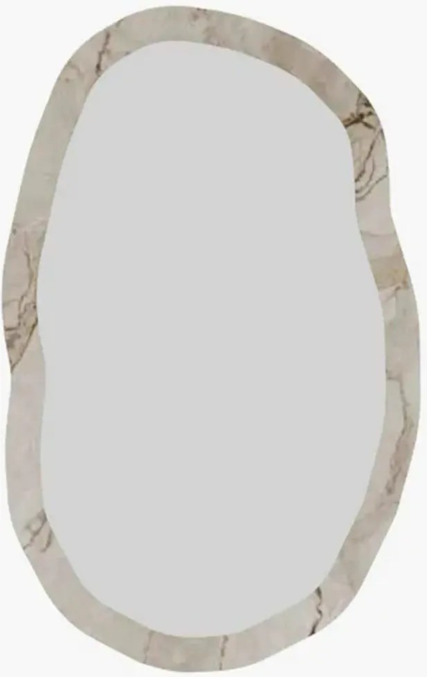 Oglinda perete LOSSA, bej cu efect de marmura, 52x86 cm