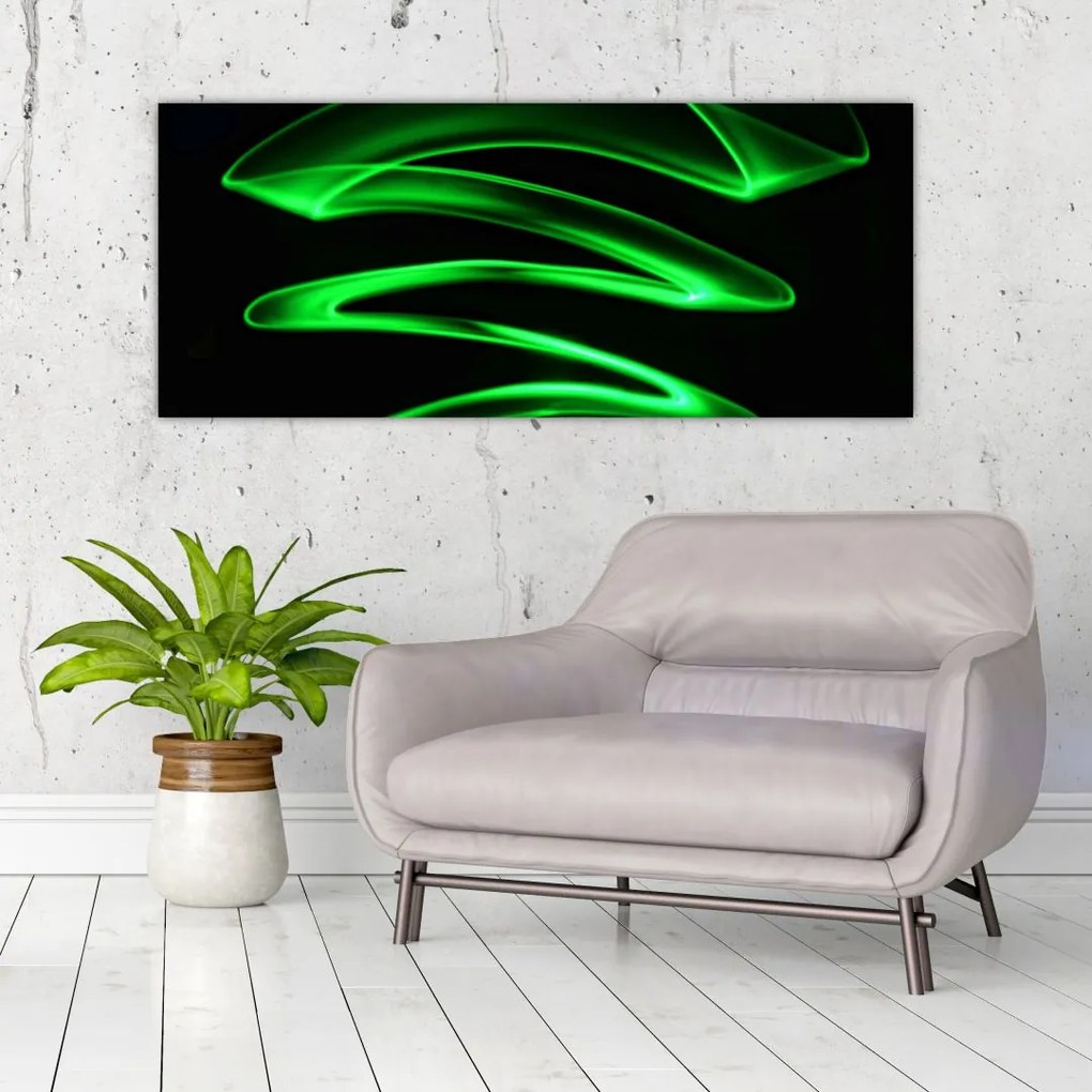 Tablou - valuri neon (120x50 cm)