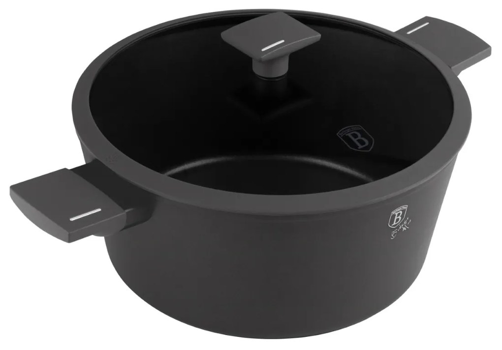 Oală cu capac 28 cm, 6.1L – Berlinger Haus BH8132, Anthracite Collection, ideală pentru mâncăruri consistente