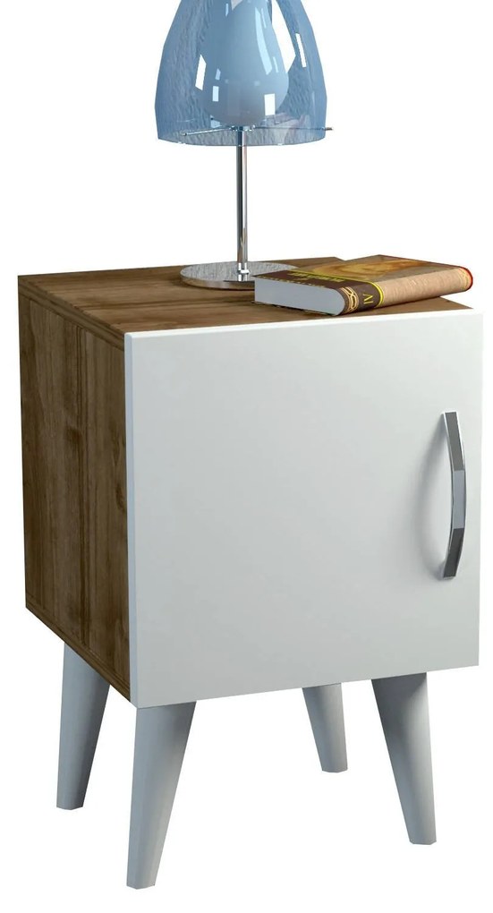 Noptieră Bellini v1 - White, Walnut