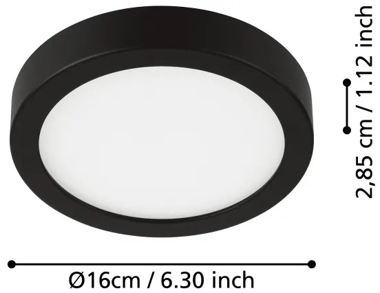 Eglo 900637 - Plafonieră LED pentru baie FUEVA LED/11W/230V IP44, neagră