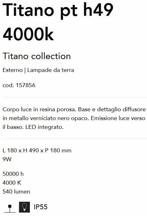 Stalp LED exterior design modern Titano pt h49 4000k