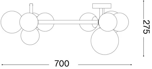 Ideal Lux - Plafonieră LED aplicată PERLAGE 10xG9/3W/230V Ø 70 cm auriu/fumuriu