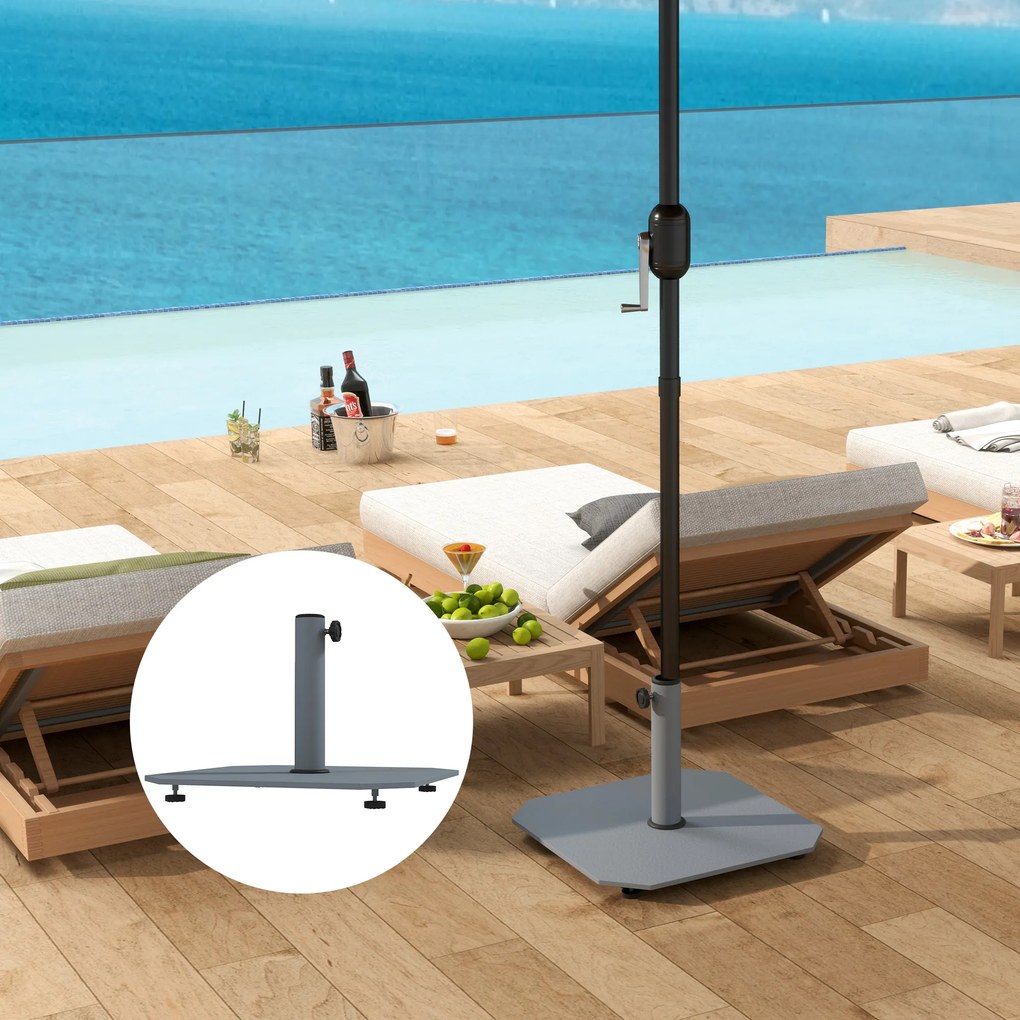 Outsunny Suport de umbrelă din metal 18,5 kg, Suport de umbrelă pătrat pentru umbrelă de 32/38/48mm | Aosom Romania