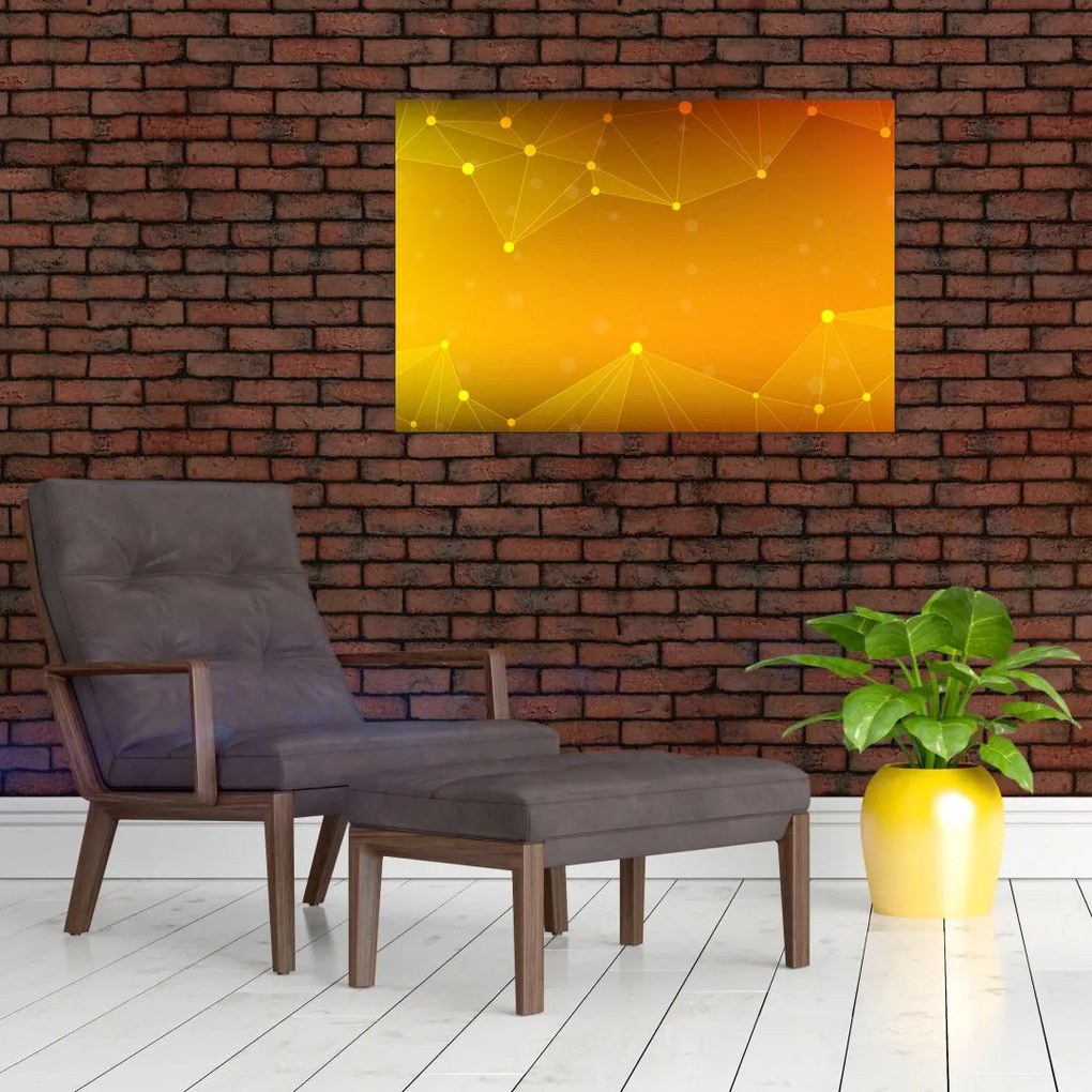 Tabloul abstract galben (90x60 cm)