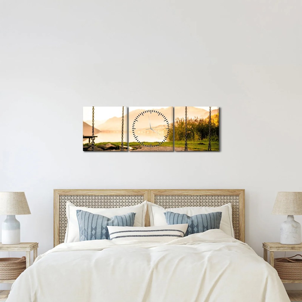 Tablou - balansoar în natură (cu ceas) (90x30 cm)