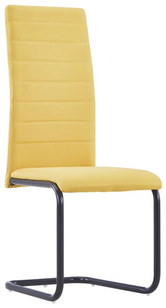 281818 vidaXL Scaune de bucătărie consolă, 4 buc., galben, textil