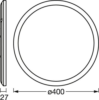 Osram - Plafonieră LED dimabilă ORBIS ULTRA SLIM LED/22W/230V, diam. 40 cm, neagră