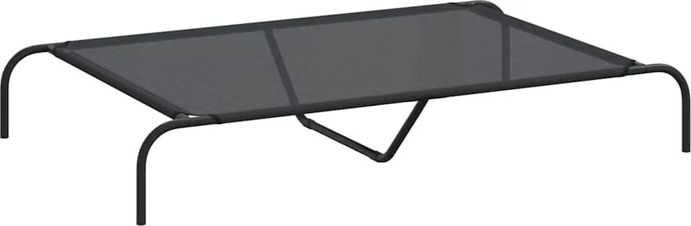 vidaXL Pat înălțat pentru câini negru 130x80x20 cm Textilenă și oțel