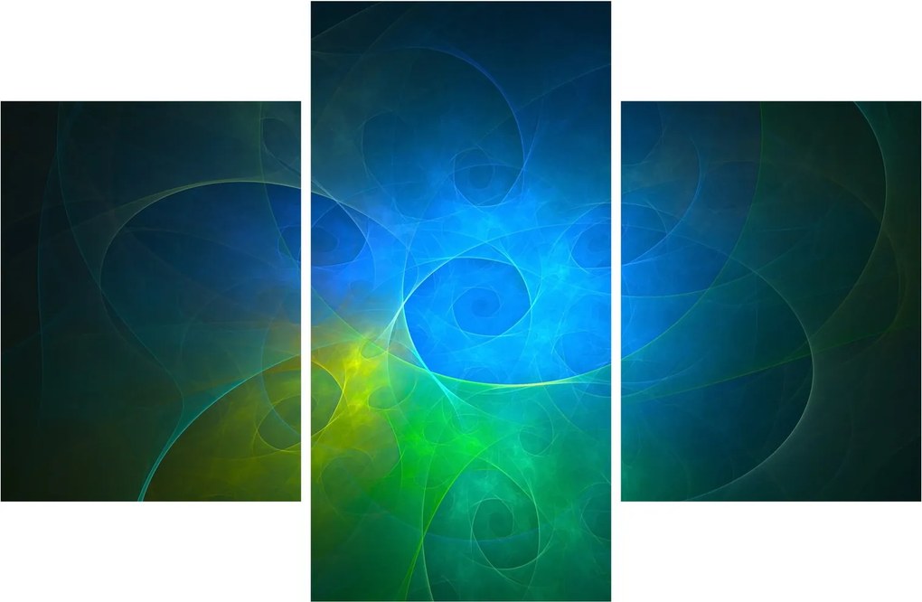 Tablou cu abstracțiune albastră (90x60 cm)