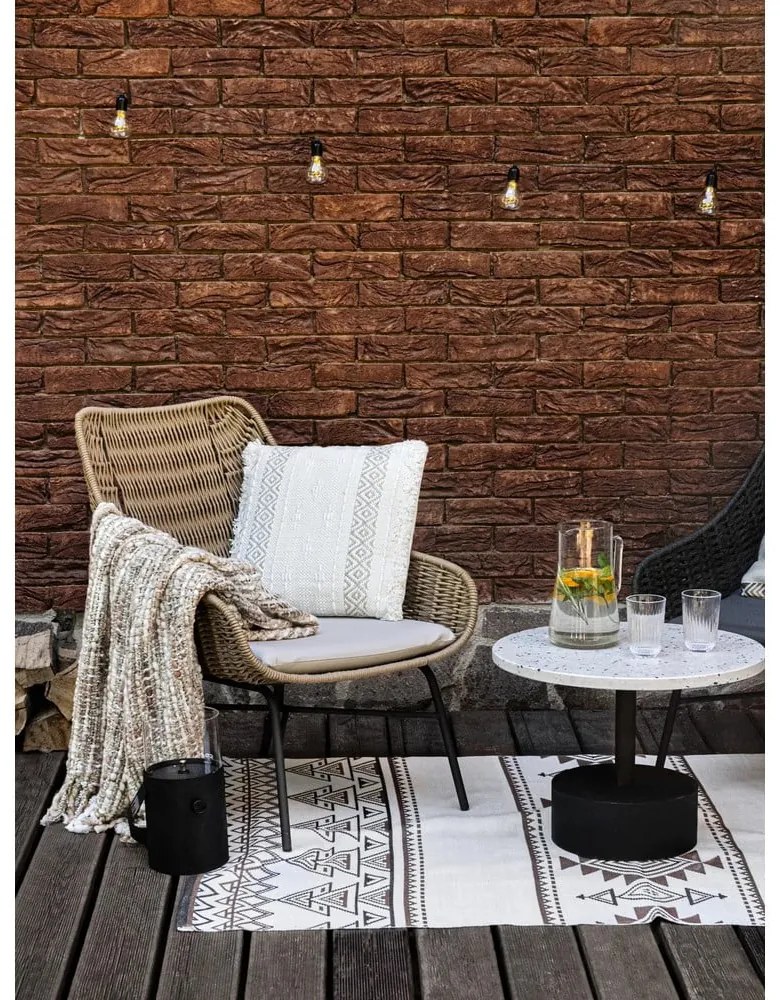 Covor reversibil pentru exterior din plastic reciclat Green Decore Afra, 90 x 150 cm, bej-maro