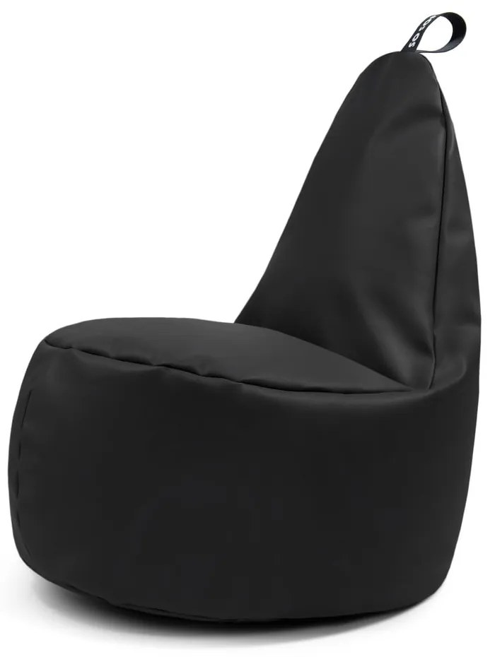 Fotoliu bean bag negru cu tapițerie din imitație de piele Lull XL – So Soft?
