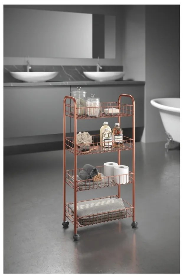 Raft metalic mobil arămiu 41x84 cm Ascona - Metaltex