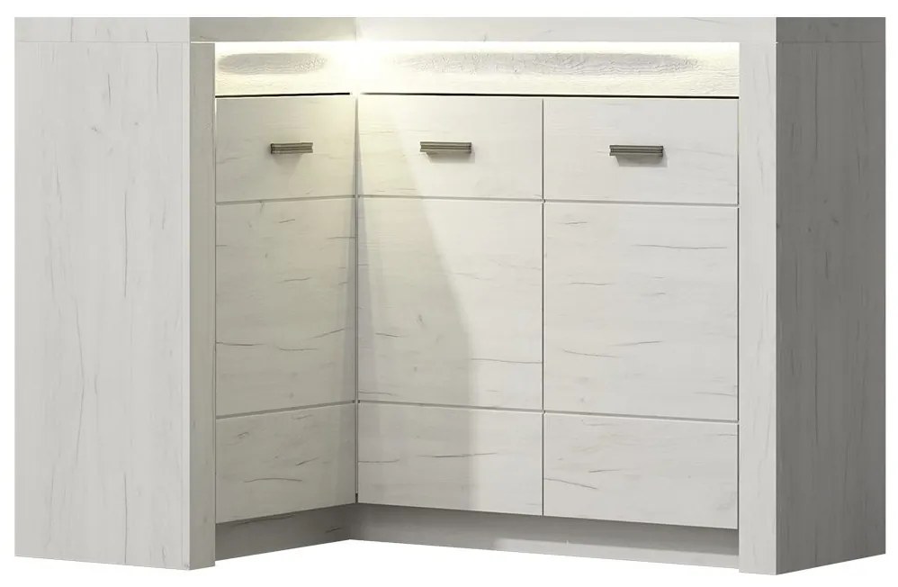 Comodă de colț Nadenas N15 O (Stejar craft Alb) . 1104882