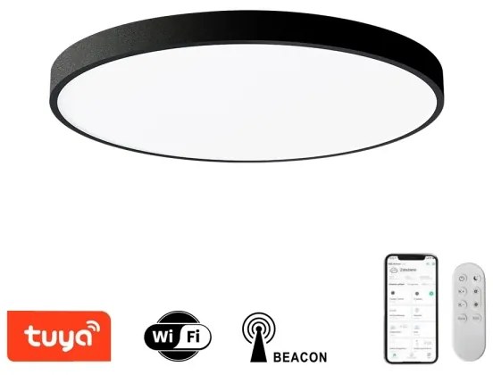 Plafonieră LED dimabilă Immax NEO 07250L SEMPLICI 60W/230V Wi-Fi Tuya negru + telecomandă