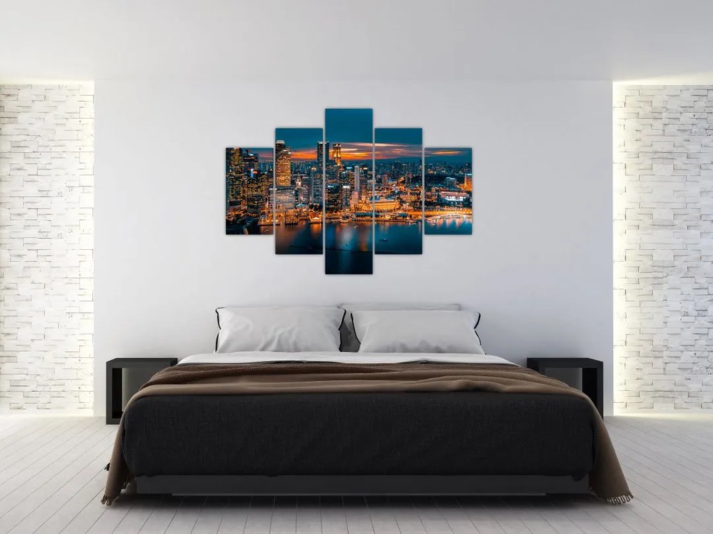 Tablou cu orașul nocturn (150x105 cm)