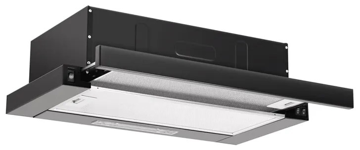 Hota incorporabila Floria ZLN1895, 50x28.5x13 cm parte incastrabila, Putere de absorbtie 450 mc/h, 140 W, 220-240 V. Negru