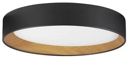 Plafoniera LED dimabila design modern STAKE negru/lemn 45cm