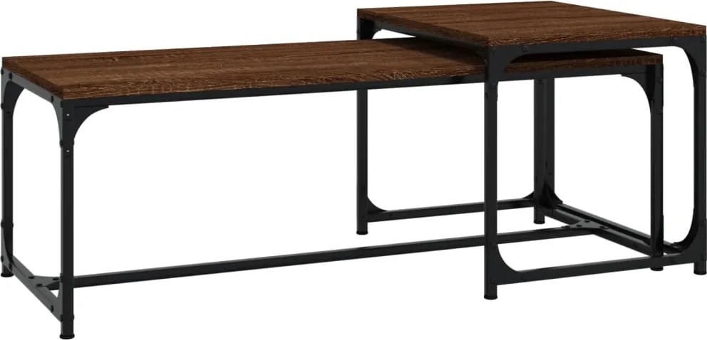 vidaXL Măsuțe de cafea, 2 buc., stejar maro, lemn compozit