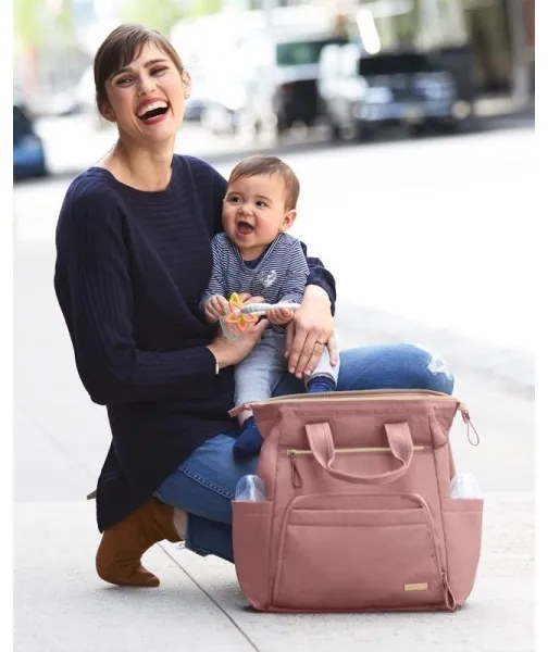 Rucsac de înfășat pentru cărucior Skip Hop MAINFRAME Dusty rose