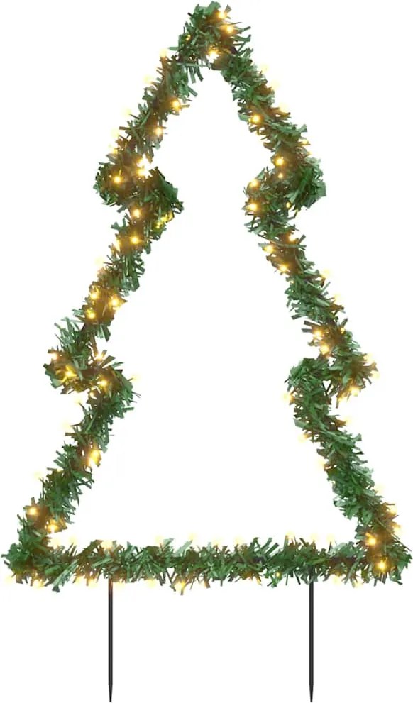 vidaXL Decorațiune brad cu lumini de Crăciun cu țăruși, 115 LED, 90 cm