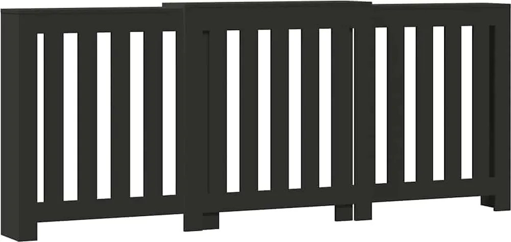 vidaXL Mască pentru calorifer, negru, 205x21,5x83,5 cm, lemn prelucrat