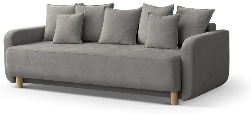 Canapea gri extensibilă, cu spațiu de depozitare 231 cm Elen – Micadoni