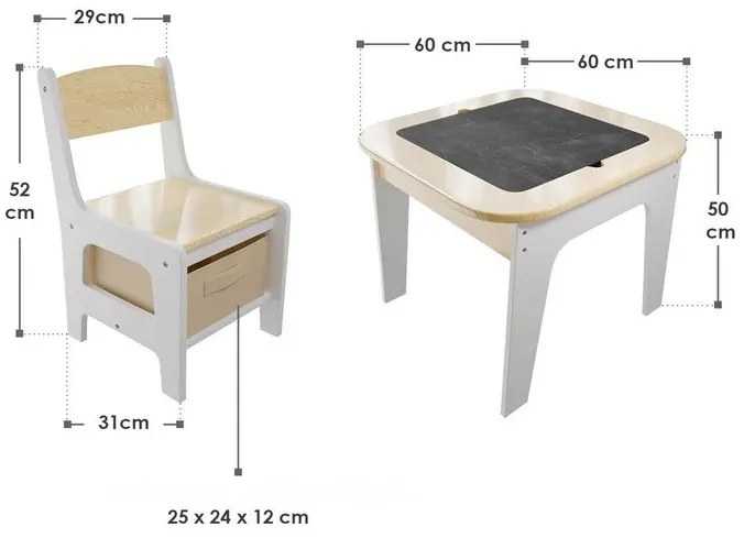 Juskys Set de lemn pentru copii Milou - natural