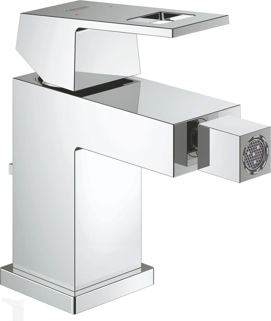 Baterie pentru bideu Grohe Eurocube cu Ventil 1 1/4, Cartus ceramic, limitator temperatura, Crom