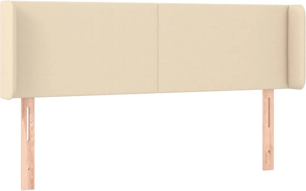 vidaXL Tăblie de pat cu aripioare crem 147x16x78/88 cm textil