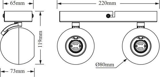 Osram - Lampă spot SPHERAL 2xGU10/6W/230V negru