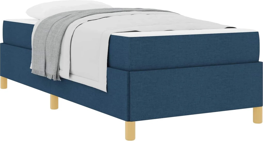 vidaXL Cadru de pat cu saltea albastru 90 x 190 cm țesătură