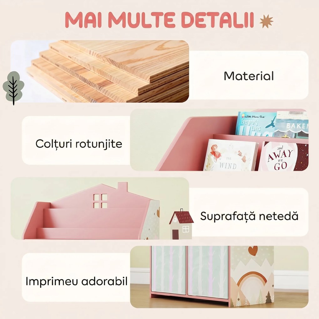 AIYAPLAY mobilier organizare jucării mobilă depozitare | Aosom Romania