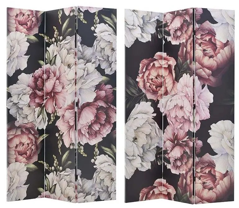 Paravan dublu fatetat Flowers 120 cm x 180 cm