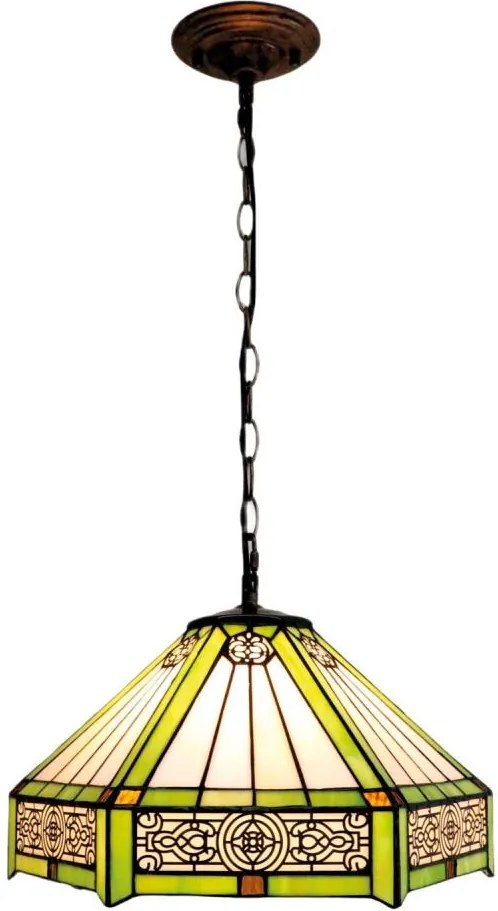BRILAGI - lustru Tiffany din vitralii, suspendat pe lanț EMERALD 1xE27/60W/230V Ø 40 cm