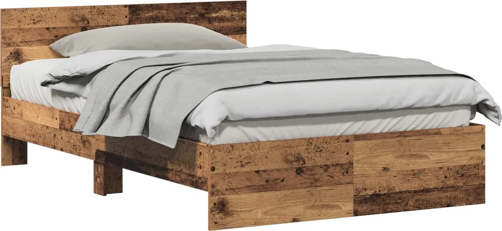 vidaXL Cadru de pat Lemn vechi 193 x 125 x 70 cm Lemn compozit