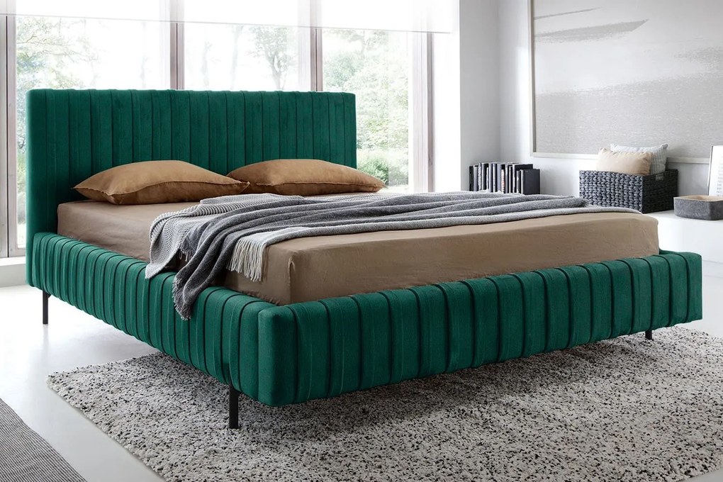 Pat lemn masiv Tapițat Plix cu Ladă Depozitare Personalizabil 140/160/180 x 200 cm - Velvetmat 100, 180 x 200 cm