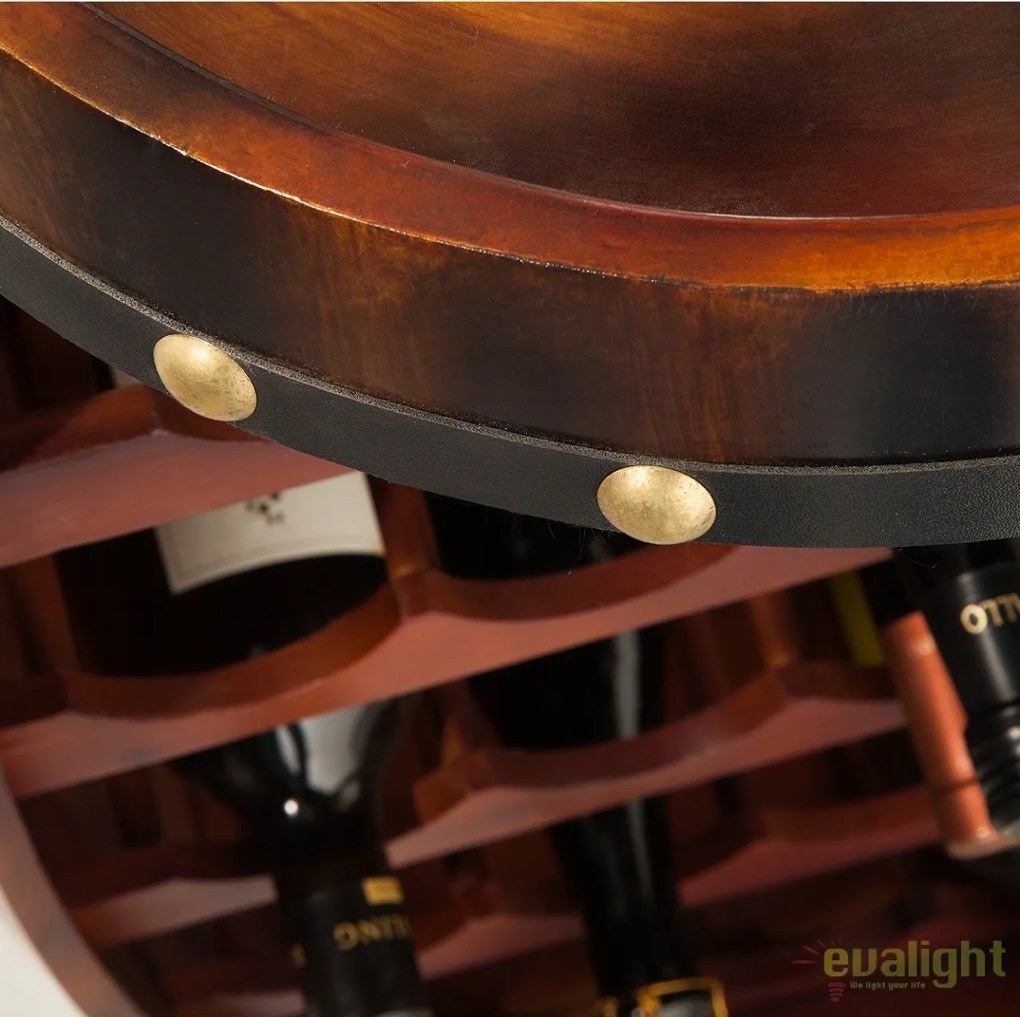 Raft pentru sticle- Bar design colonial Chateau 80cm coffee