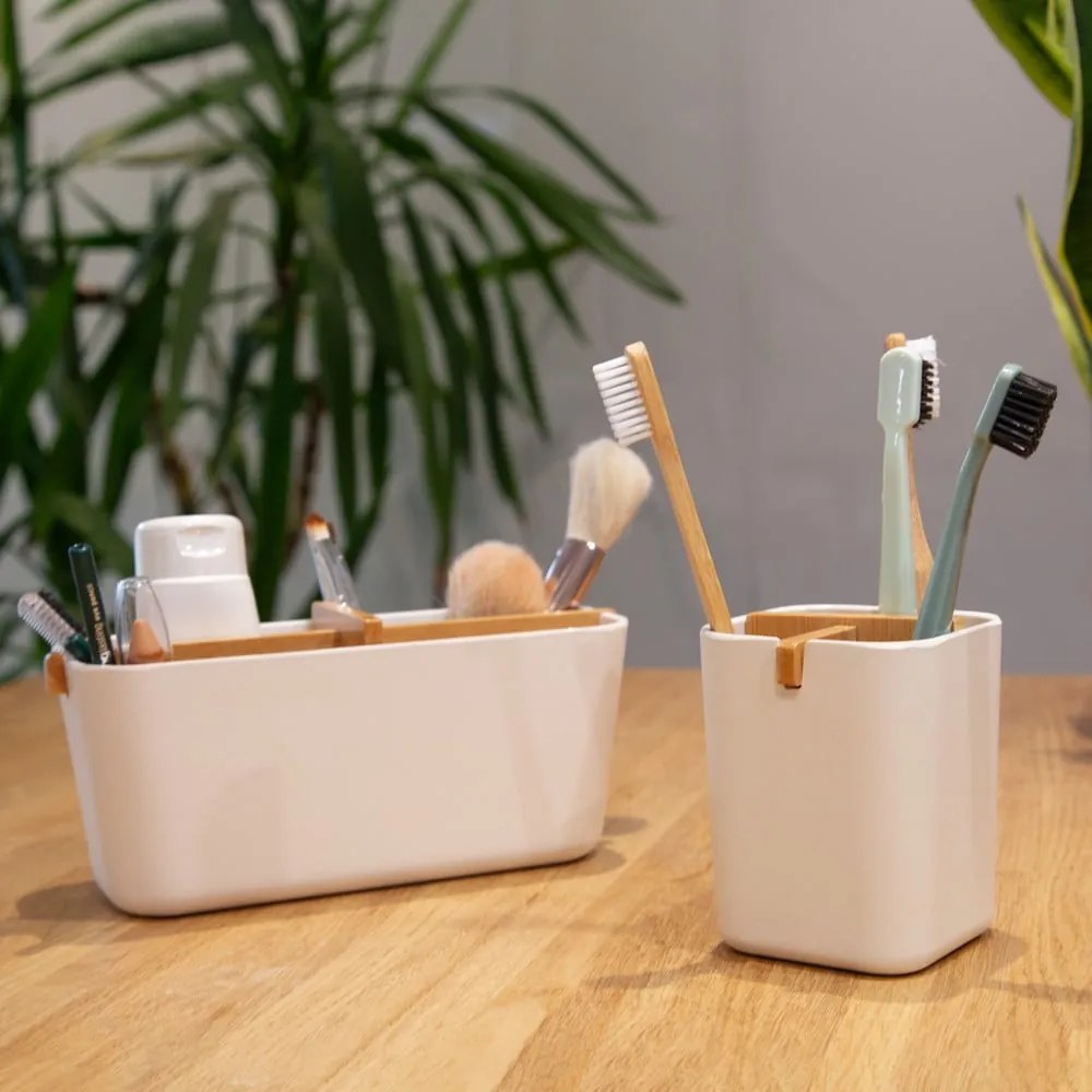 Organizator pentru baie Compactor Ecologic, 8,4 x 7,8 cm, alb