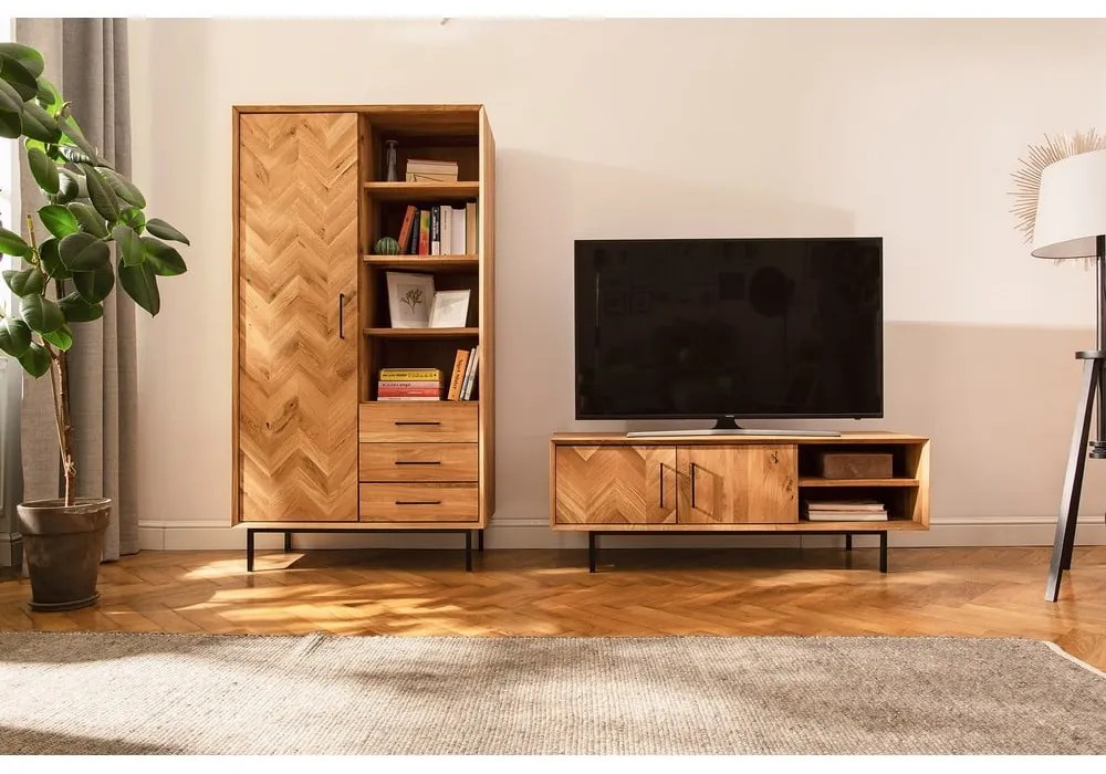 Șifonier din lemn din lemn de stejar 97x176 cm Abies – The Beds