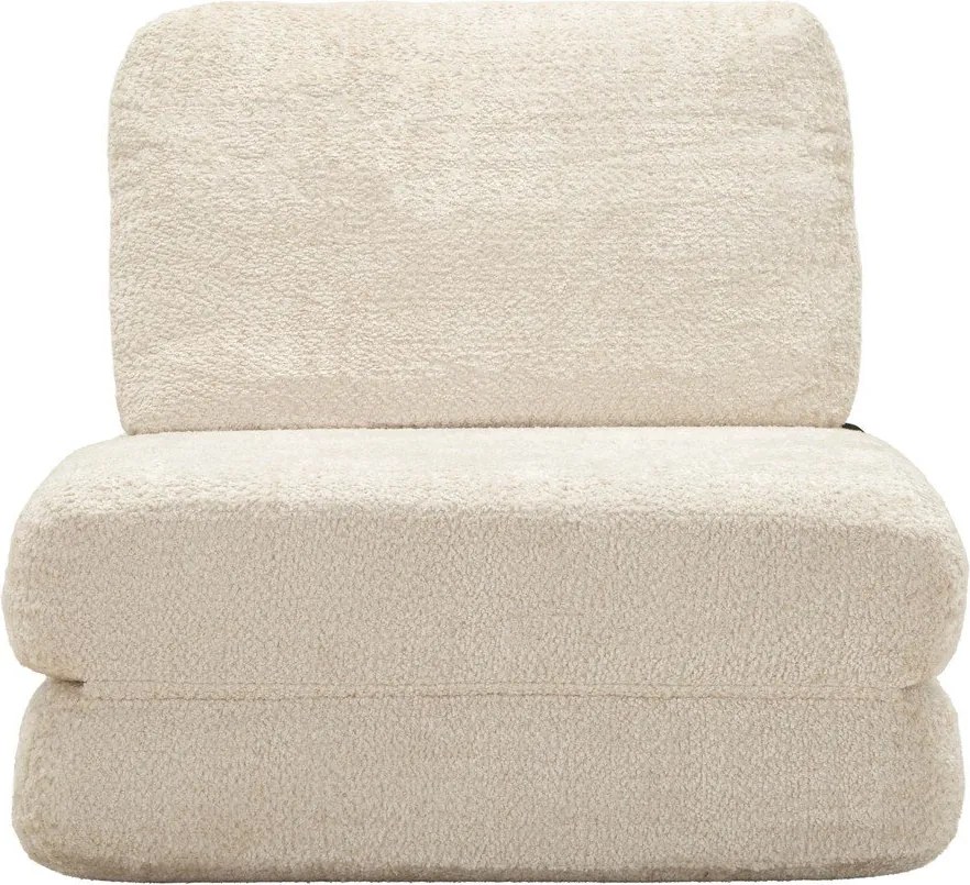 Fotoliu alb extensibil cu tapițerie din țesătură bouclé Faster – Mauro Ferretti