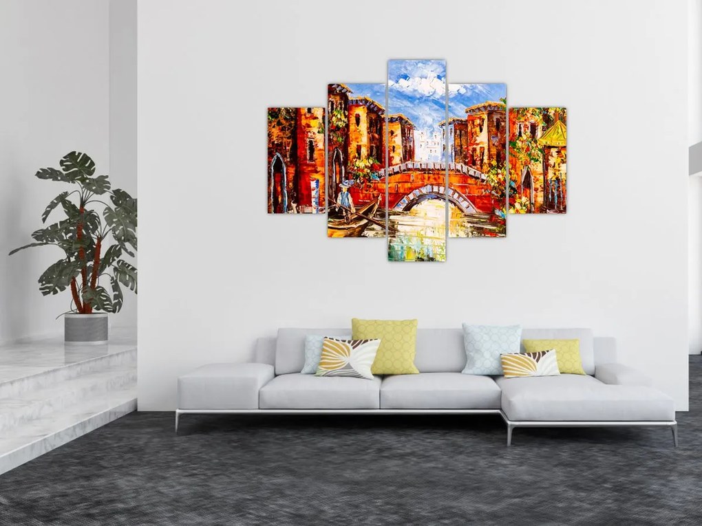 Tablou - Pictură în ulei a orașului III. (150x105 cm)