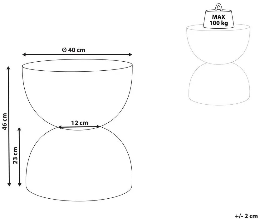 Măsuță laterală de cafea Copper (alb). 1078295